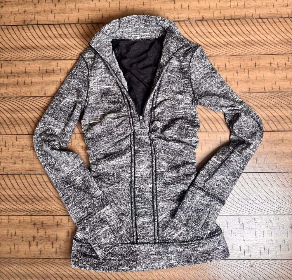 Lululemon Define Jacket Black and White Marled Knit